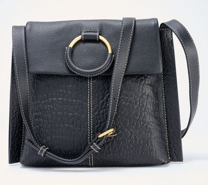 "As Is" Vince Camuto Bubble Leather Livee Large Crossbody