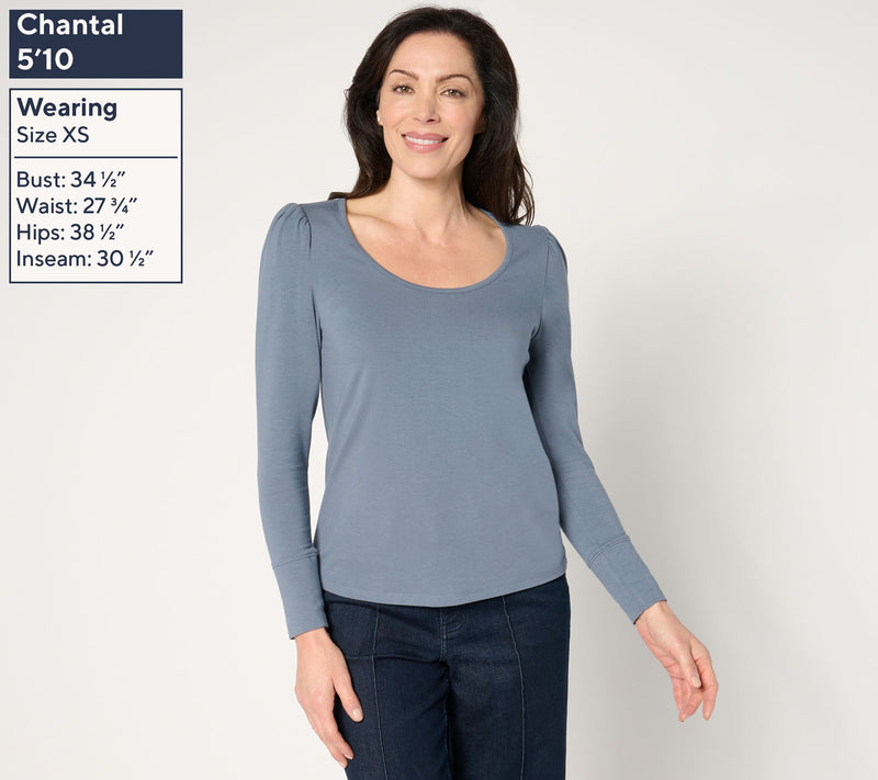 Me by Jennie Garth Oakley Knit Scoop Neck Top — View 10