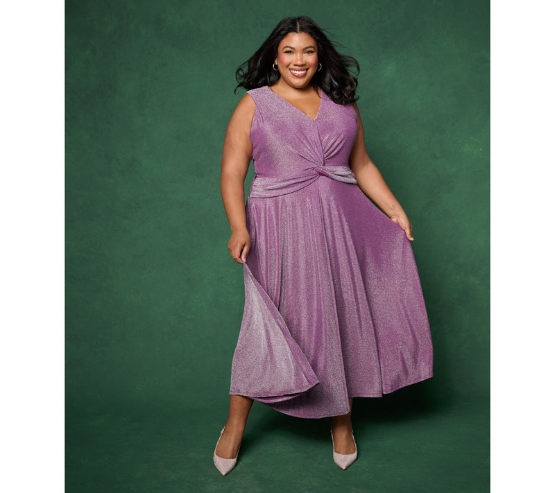 Destination 365 Regular Lurex Knit Twist Front Maxi Dress — View 11