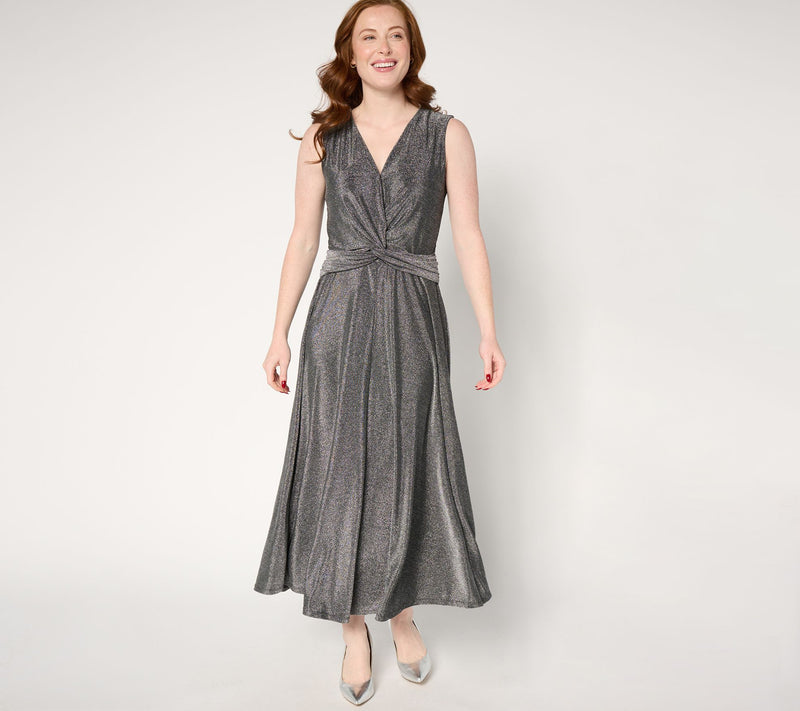 Destination 365 Regular Lurex Knit Twist Front Maxi Dress — View 7
