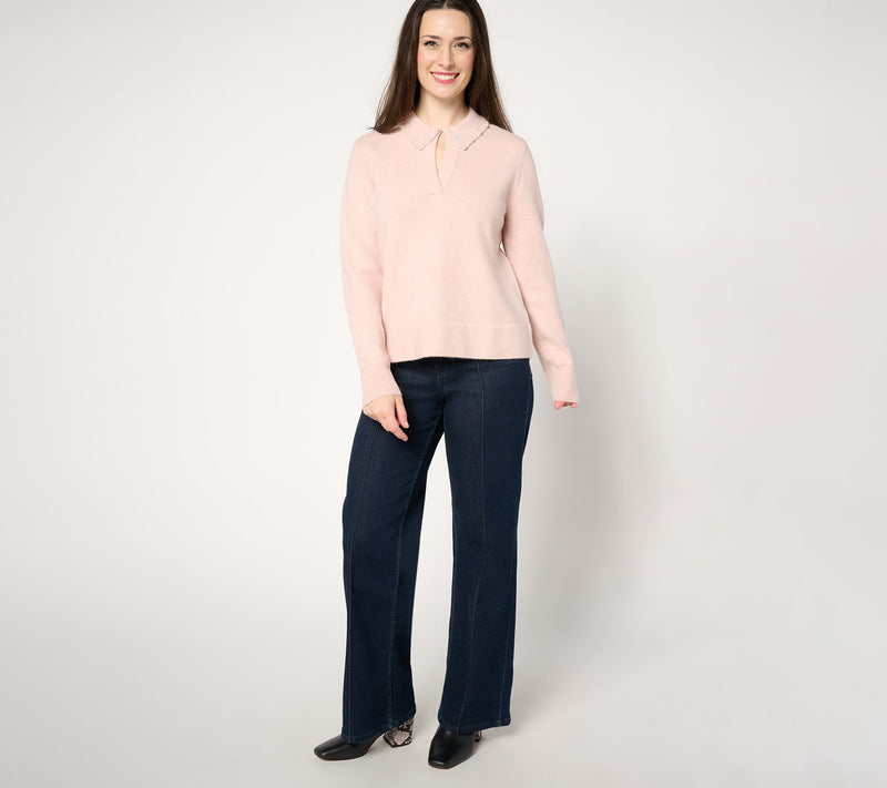 Me by Jennie Garth Sasha Sweater with Pearl Details — View 13
