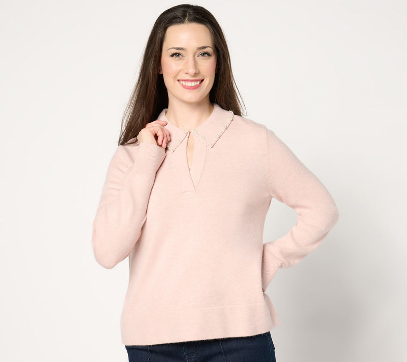Me by Jennie Garth Sasha Sweater with Pearl Details — Main view