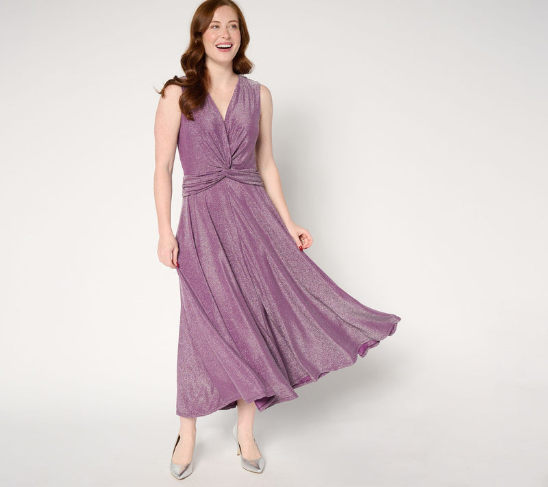 Destination 365 Petite Lurex Knit Twist Front Maxi Dress — View 7