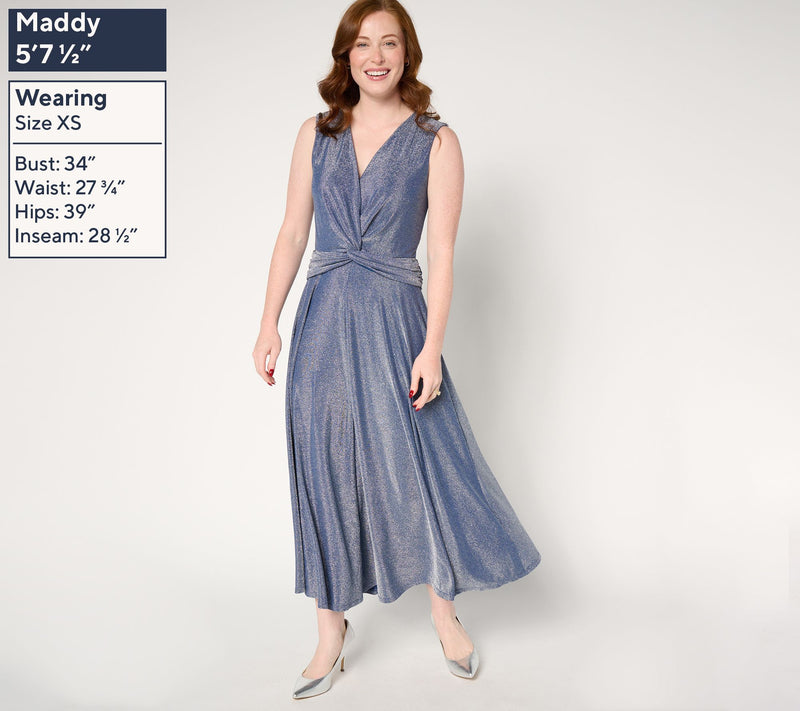 Destination 365 Petite Lurex Knit Twist Front Maxi Dress — View 8