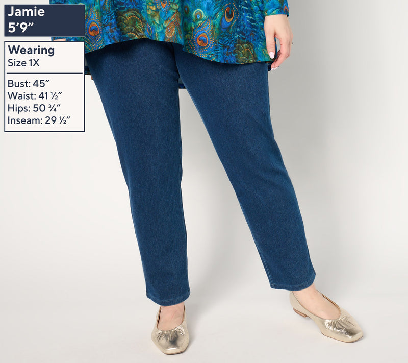 Women with Control Petite Prime Stretch Denim Slim Pants — View 2