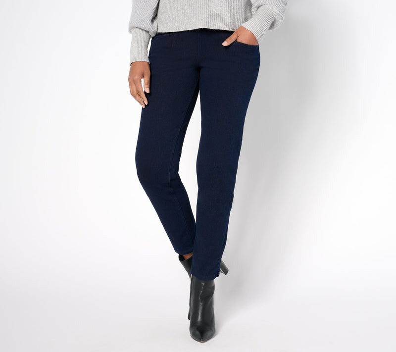 Women with Control Petite Prime Stretch Denim Slim Pants — View 14