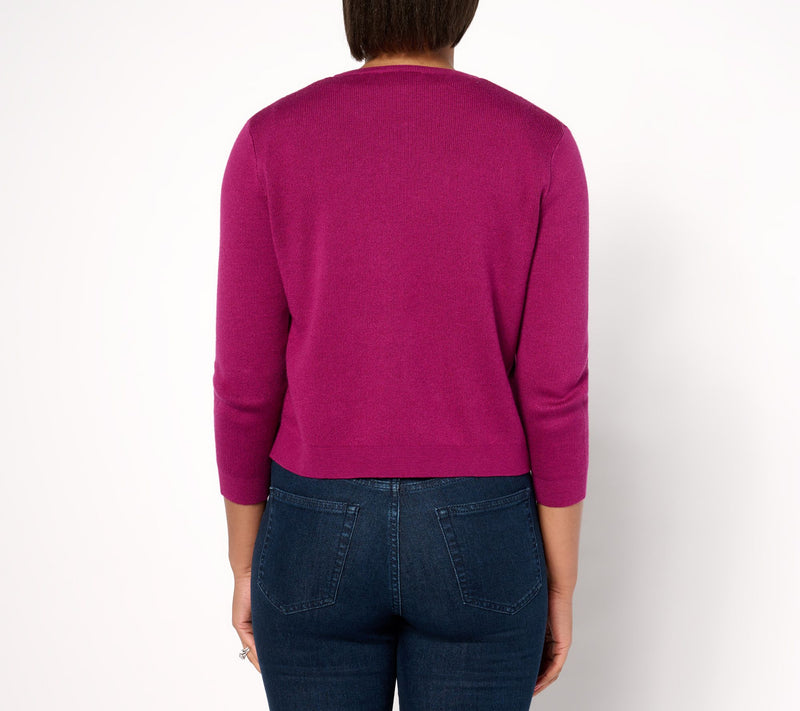 Isaac Mizrahi Live! Essentials Open Front Long Sleeve Bolero — View 3