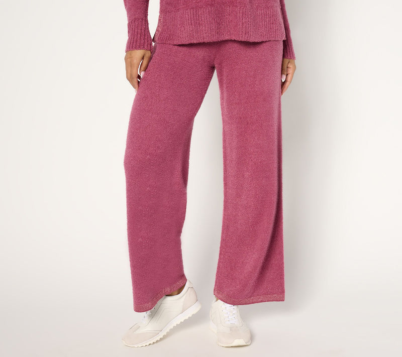 Isaac Mizrahi Live! Regular Apres Cozy Eyelash Yarn Wide Leg Pants — View 12