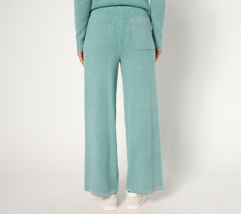 Isaac Mizrahi Live! Regular Apres Cozy Eyelash Yarn Wide Leg Pants — View 4