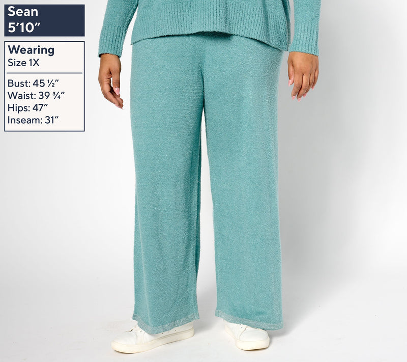 Isaac Mizrahi Live! Regular Apres Cozy Eyelash Yarn Wide Leg Pants — View 2