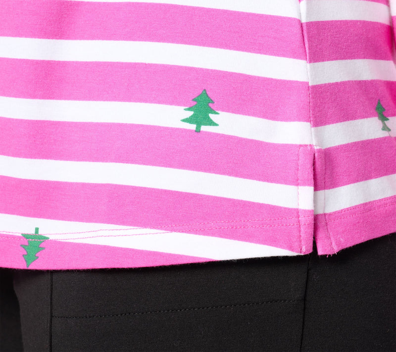 Denim & Co. Printed Favorite Jersey Striped Crew Neck Top — View 4