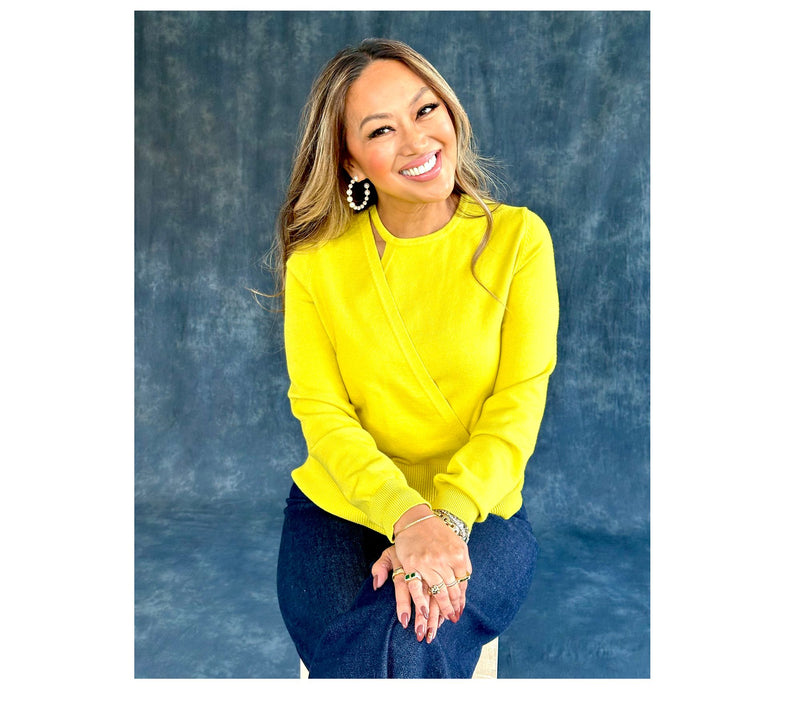 Mally Roncal Cut Out Sweater with Rose Brooch — View 13