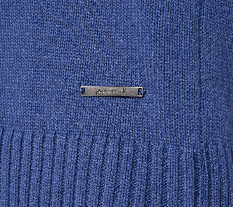 Peace Love World 100% Cotton Crewneck Sweater w/ Pop Color Detail — View 18