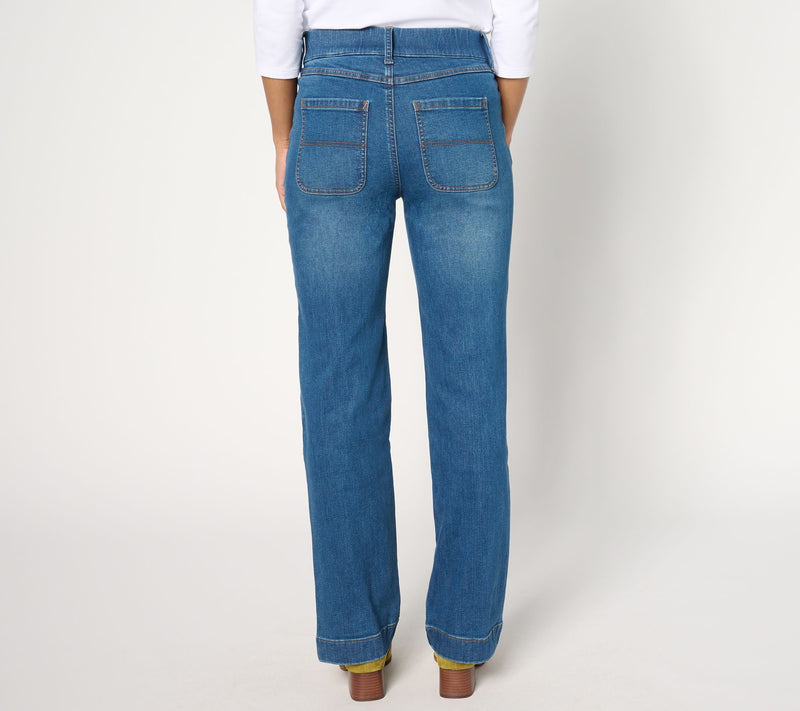 Denim & Co. Regular Indigo Cozy Touch Relaxed Straight Jean — View 4