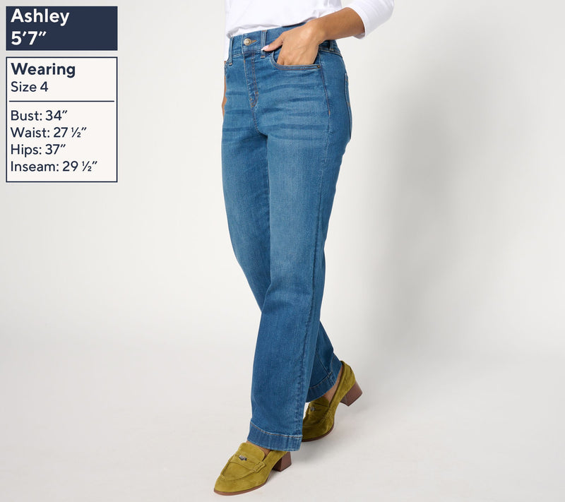 Denim & Co. Regular Indigo Cozy Touch Relaxed Straight Jean — View 3