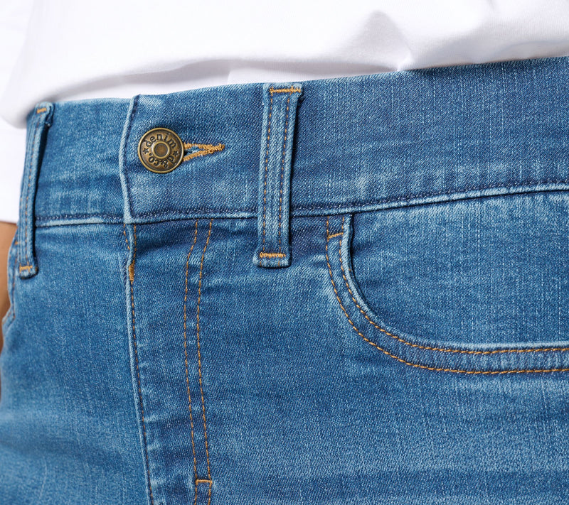 Denim & Co. Petite Indigo Cozy Touch Relaxed Straight Jean — View 6