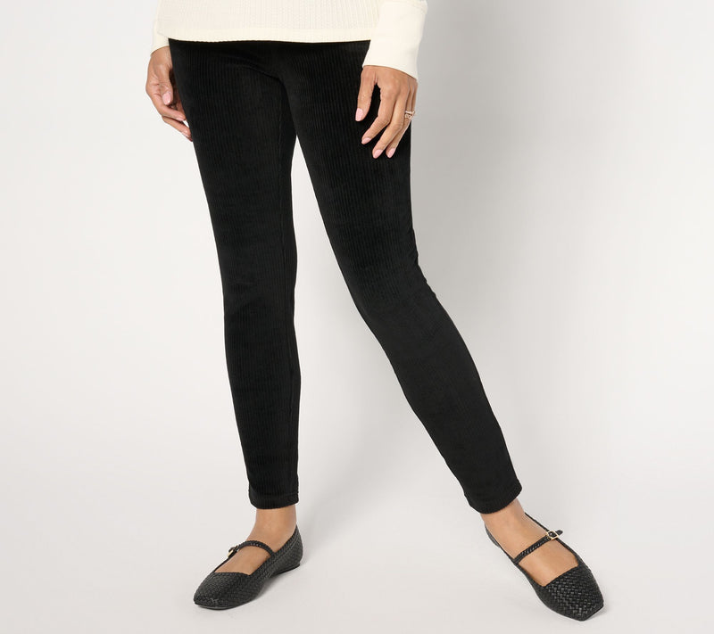 Quacker Factory Corduroy Regular Flat Waistband Jegging — View 14