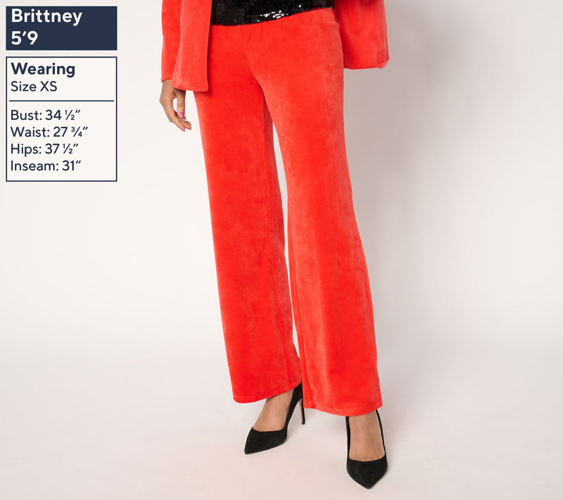 by Stacy London Regular Plush Velour Wide Leg Pant — View 4
