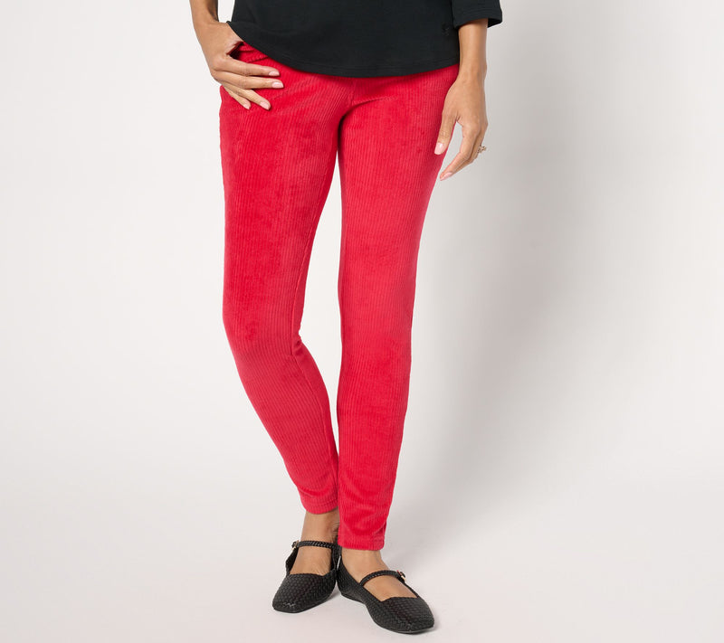 Quacker Factory Corduroy Short Flat Waistband Jegging — View 15