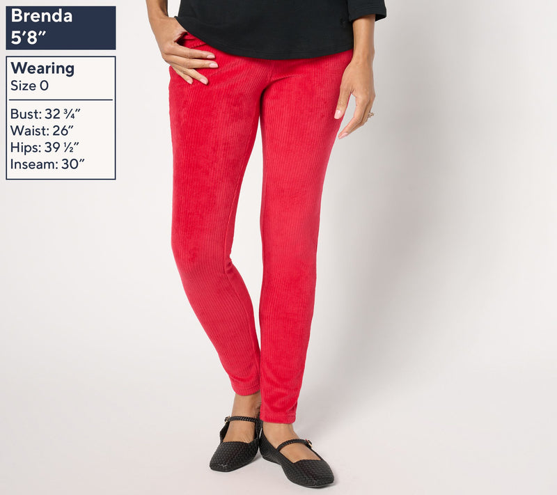 Quacker Factory Corduroy Short Flat Waistband Jegging — View 5