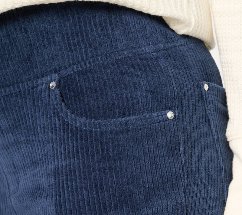 Quacker Factory Corduroy Short Flat Waistband Jegging — View 8