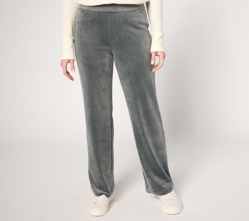 by Stacy London Petite Plush Velour Wide Leg Pant — View 3