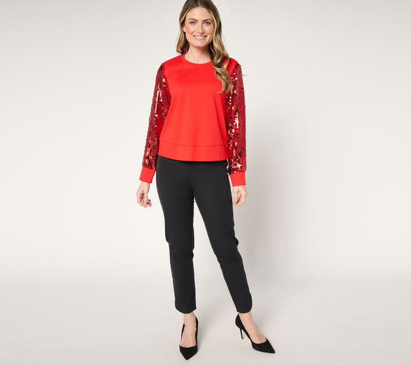 by Stacy London Two-Tone Sequin Sleeve Top — View 10