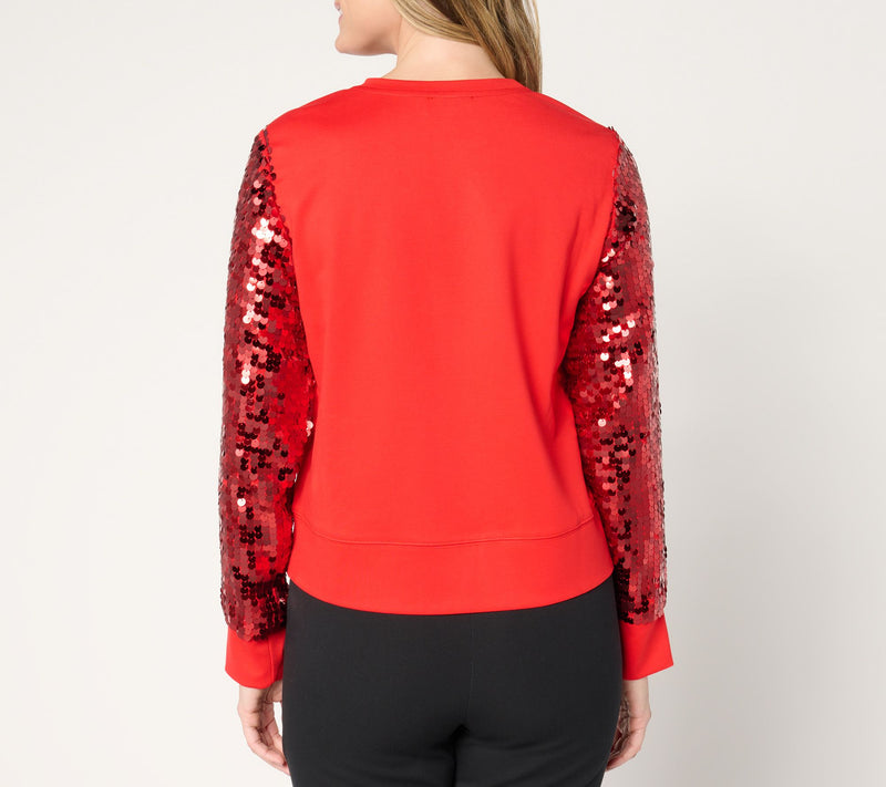 by Stacy London Two-Tone Sequin Sleeve Top — View 9