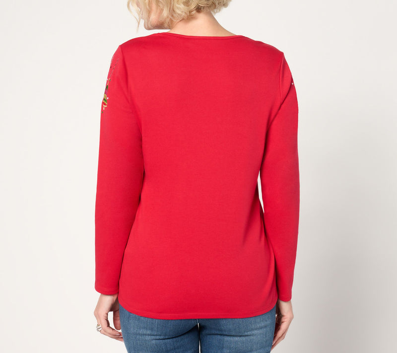Quacker Factory All Decked Out Long-Sleeve Sequin Adorned Top — View 14