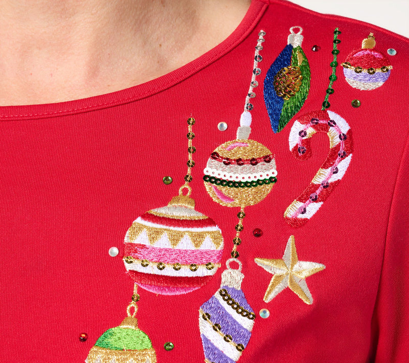 Quacker Factory All Decked Out Long-Sleeve Sequin Adorned Top — View 16