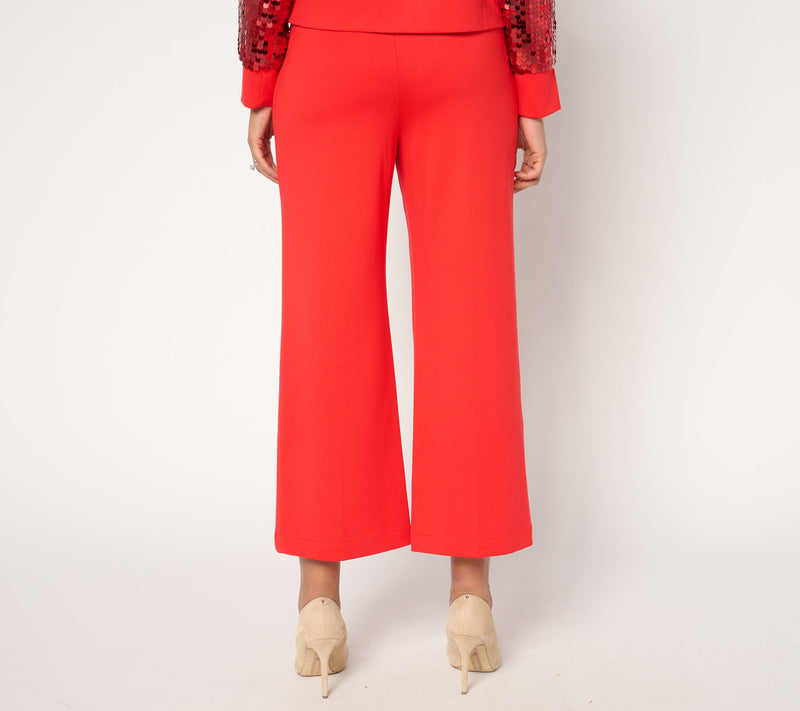 by Stacy London Regular Ponte Wide Leg Cropped Pant — View 7