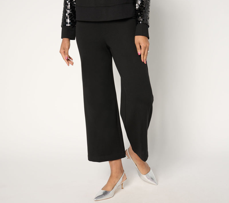 by Stacy London Petite Ponte Wide Leg Cropped Pant — View 5