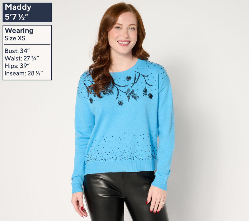 by Stacy London Floral Embellished Sweater — View 3