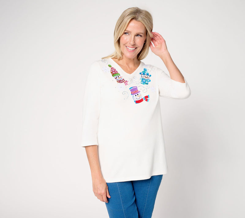 Quacker Factory Holiday Trio 3/4 Sleeve Top — View 13