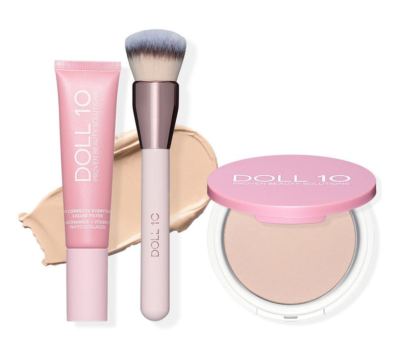 Doll 10 TCE Liquid Filter Foundation with Powder & Brush — View 3