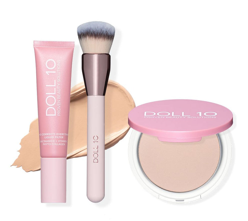 Doll 10 TCE Liquid Filter Foundation with Powder & Brush — View 5