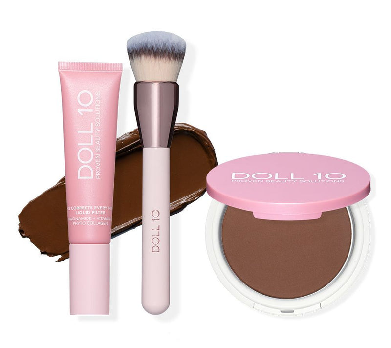 Doll 10 TCE Liquid Filter Foundation with Powder & Brush — View 21