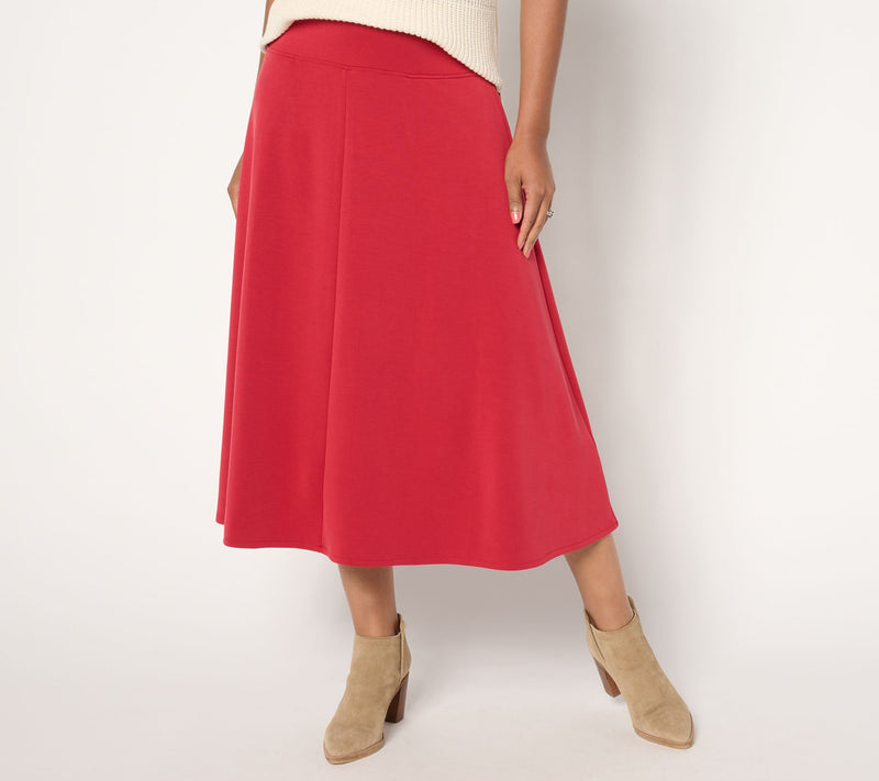 Peace Love World Petite Pull-On Scuba Knit Circle Skirt — Main view