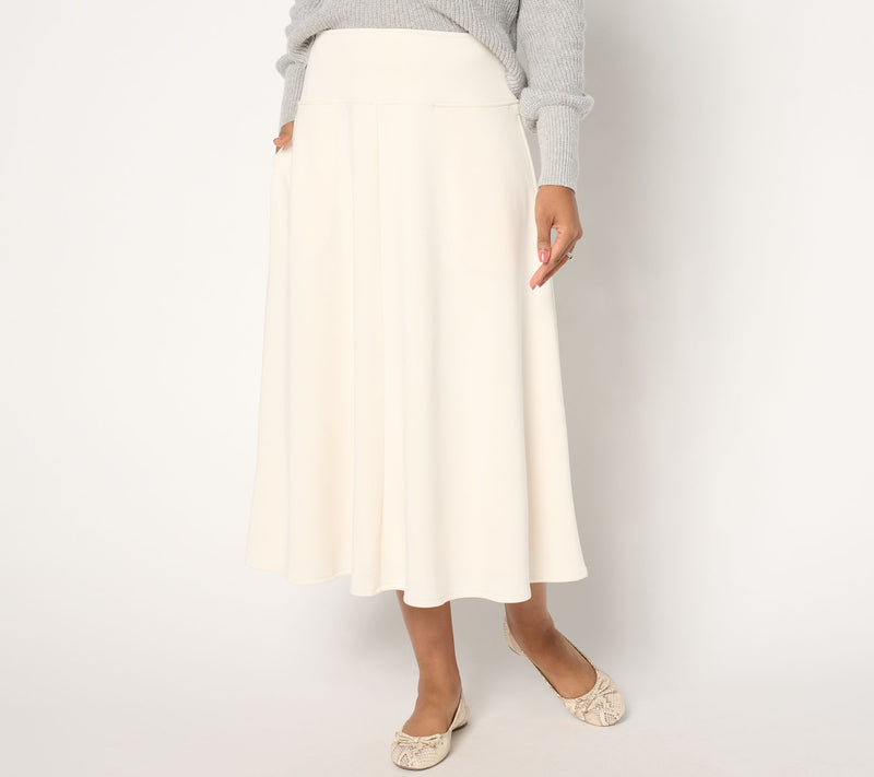 Peace Love World Petite Pull-On Scuba Knit Circle Skirt — View 5