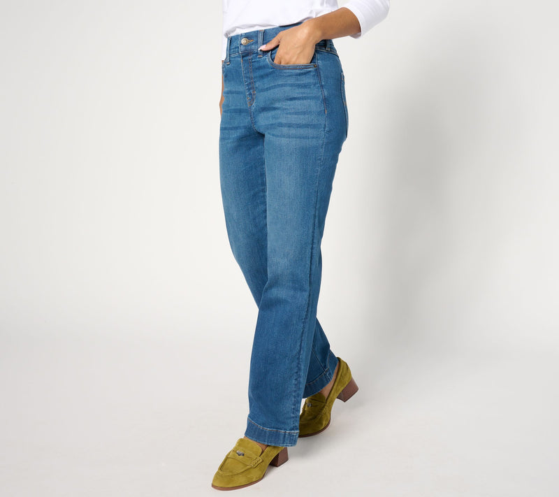 Denim & Co. Tall Indigo Cozy Touch Relaxed Straight Jean — Main view