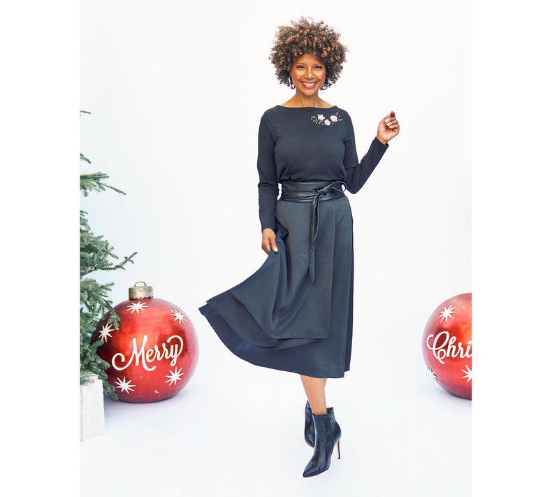 BEAUTIFUL by Lawrence Zarian Embellished Long-Sleeve Knit Top — View 16
