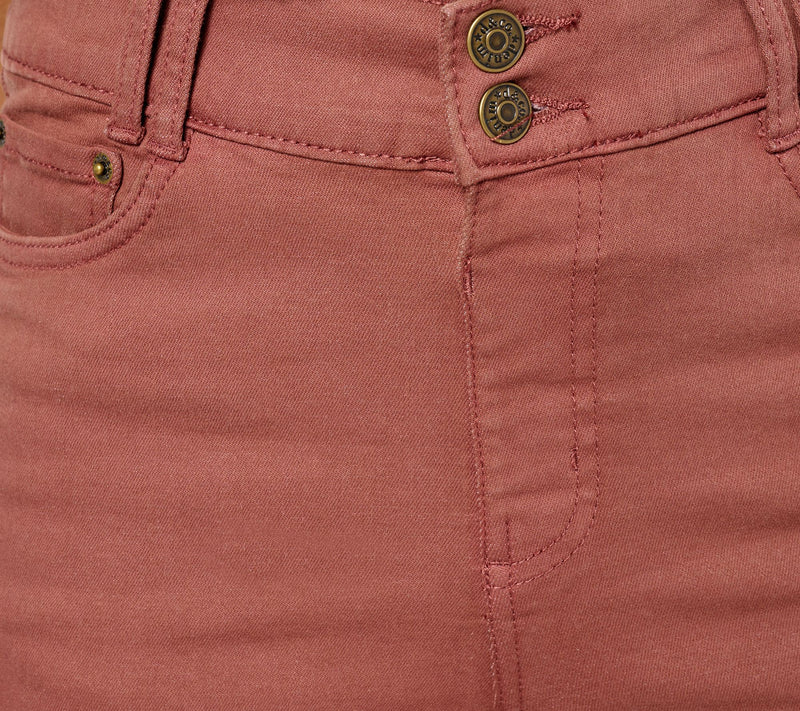 Denim & Co. Regular Color Easy Stretch Double-Button Wide-Leg Jeans — View 5