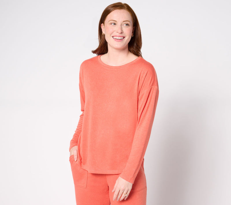 AnyBody Plush Knit Round Neck Top — View 5