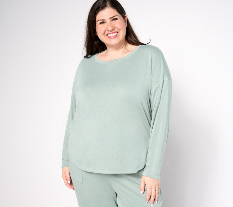 AnyBody Plush Knit Round Neck Top — View 10