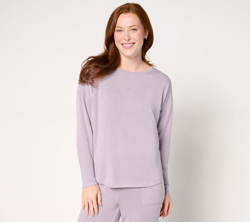 AnyBody Plush Knit Round Neck Top — View 7
