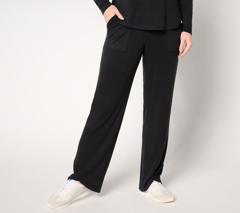 AnyBody Petite Plush Knit Tulip Hem Pants with Pockets — View 9