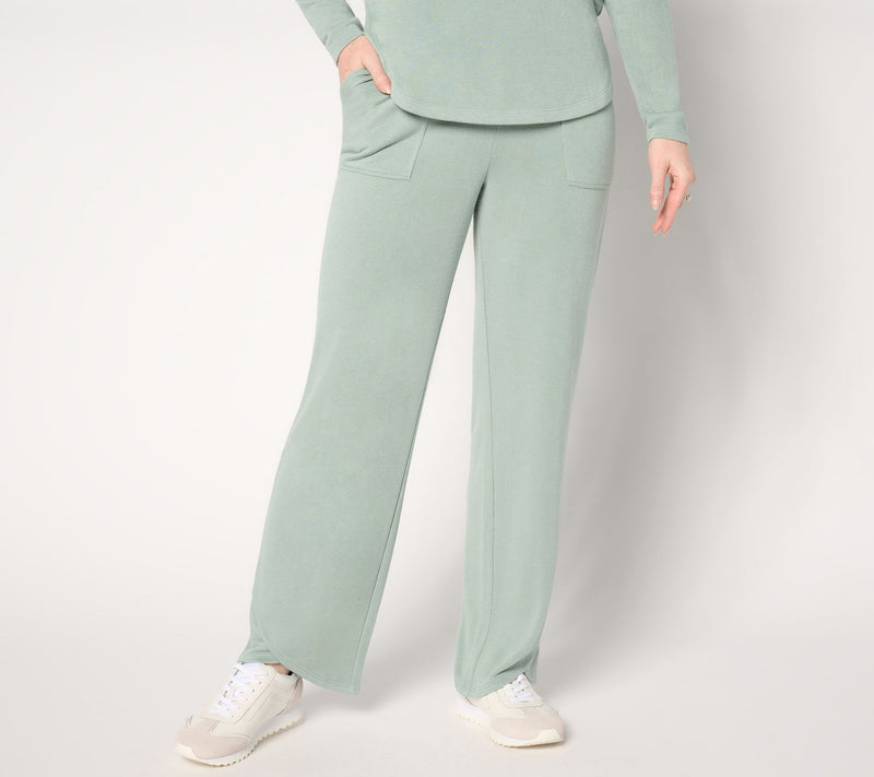 AnyBody Petite Plush Knit Tulip Hem Pants with Pockets — View 7