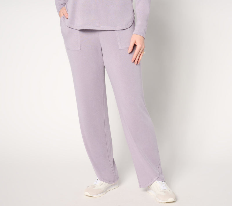 AnyBody Petite Plush Knit Tulip Hem Pants with Pockets — View 3