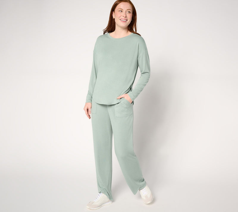 AnyBody Tall Plush Knit Tulip Hem Pants with Pockets — View 12