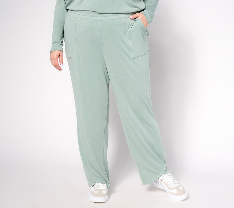 AnyBody Tall Plush Knit Tulip Hem Pants with Pockets — View 10